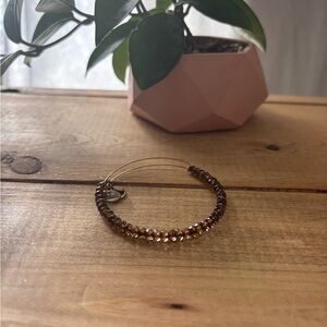 Alex & Ani clear brown beaded bracelet